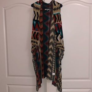 Multicolor Long Kimono Vest